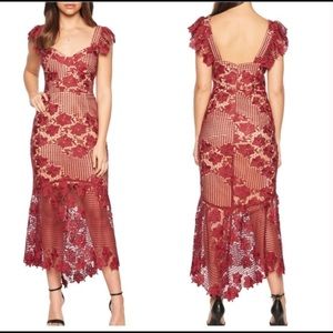 NWT Bardot Lucy Lace Boysenberry Midi Dress